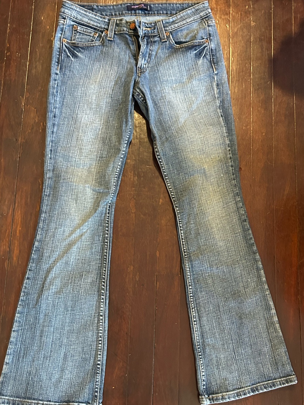 Levi's 518 Women’s Blue Bootcut Stretch Denim Jeans 5-Pocket Cotton Spandex